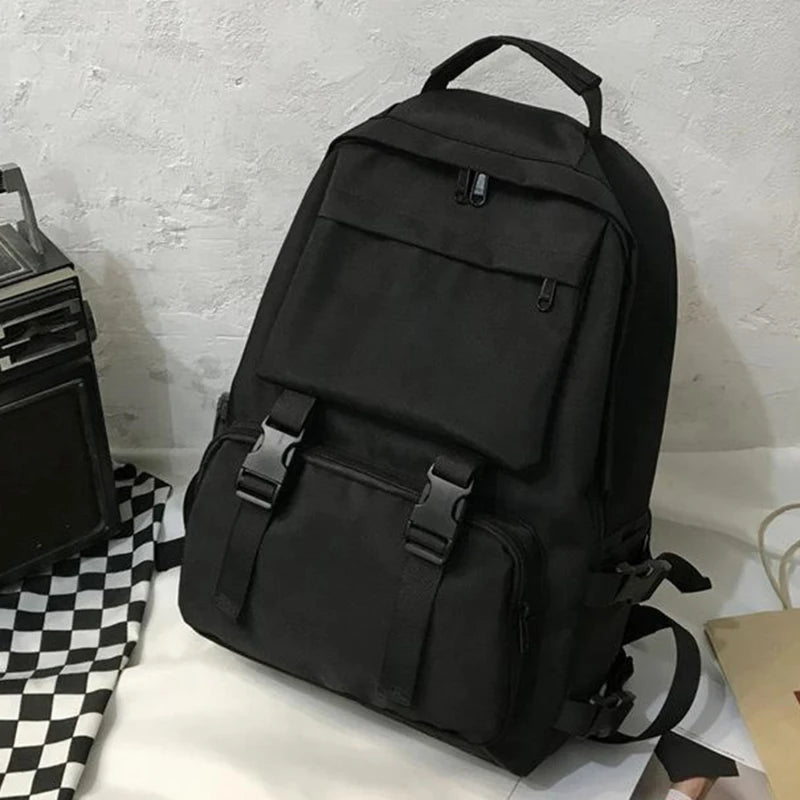 Backpacks Large Capacity Travel Bag Solid Harajuku Student Schoolbag Backpack