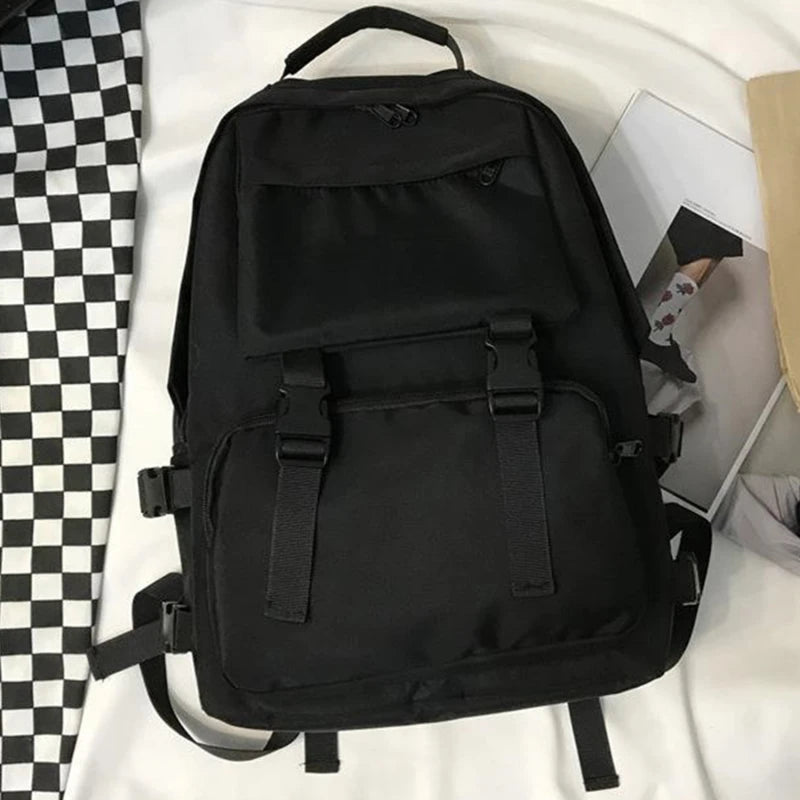 Backpacks Large Capacity Travel Bag Solid Harajuku Student Schoolbag Backpack
