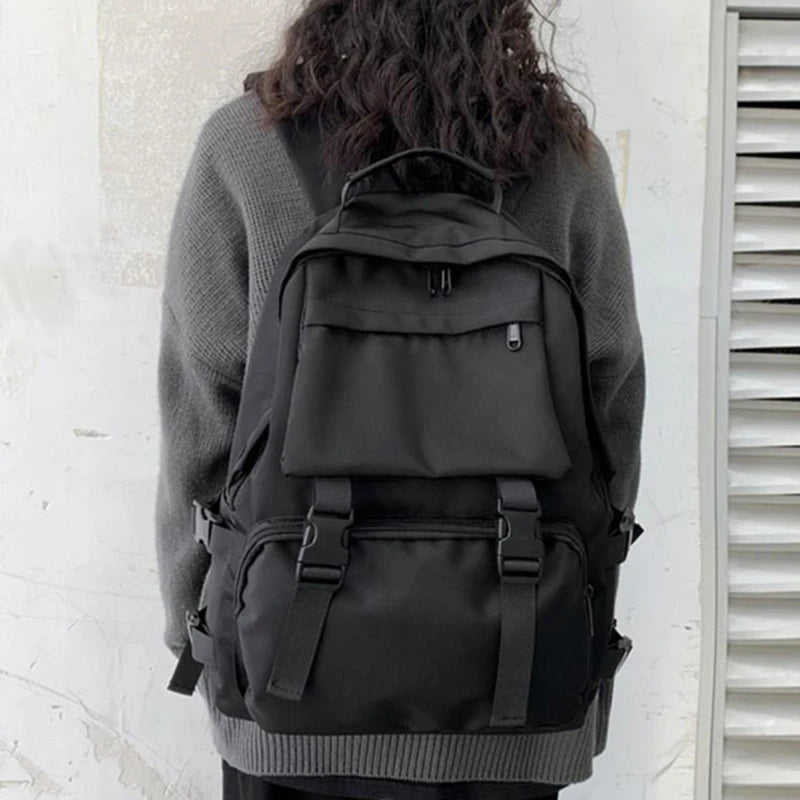Backpacks Large Capacity Travel Bag Solid Harajuku Student Schoolbag Backpack