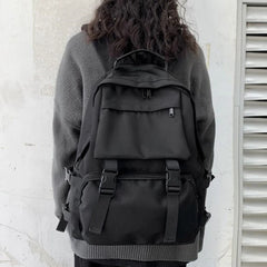 Backpacks Large Capacity Travel Bag Solid Harajuku Student Schoolbag Backpack