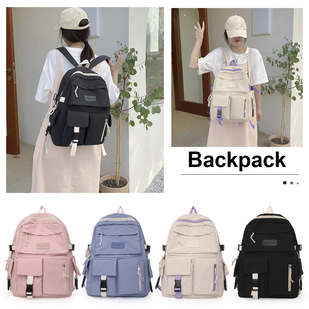 Canvas Backpack Large Student Laptop High School Book Bag Casual Travel