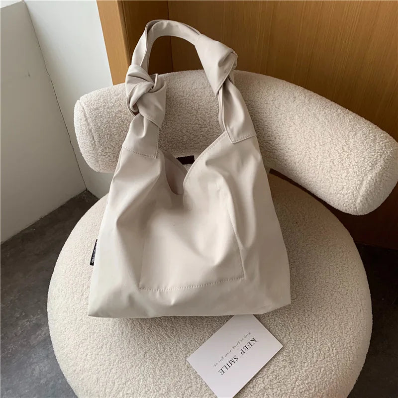 Casual Women Nylon Shoulder Bag Large Capacity Female Tote Handbag Solid Lady