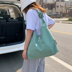 Casual Women Nylon Shoulder Bag Large Capacity Female Tote Handbag Solid Lady