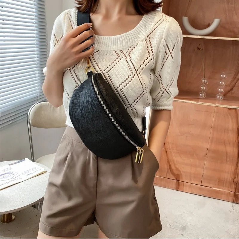 Women's Soft PU Leather Fanny Pack Waist Bag
