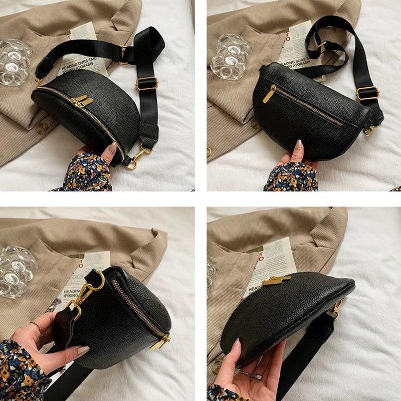 Women's Soft PU Leather Fanny Pack Waist Bag