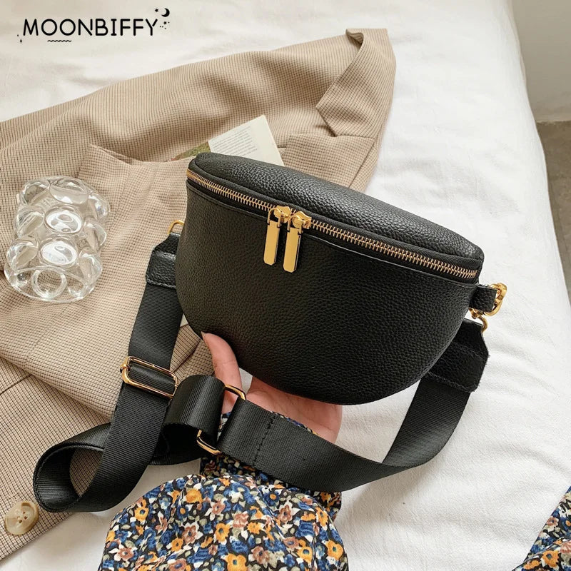Women's Soft PU Leather Fanny Pack Waist Bag