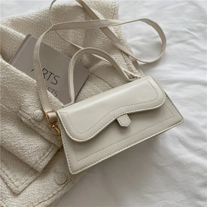 Solid Pu Leather Women Shoulder Bag Flap Crossbody Bag Small Top Handle Bags