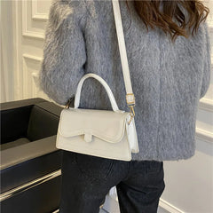 Solid Pu Leather Women Shoulder Bag Flap Crossbody Bag Small Top Handle Bags