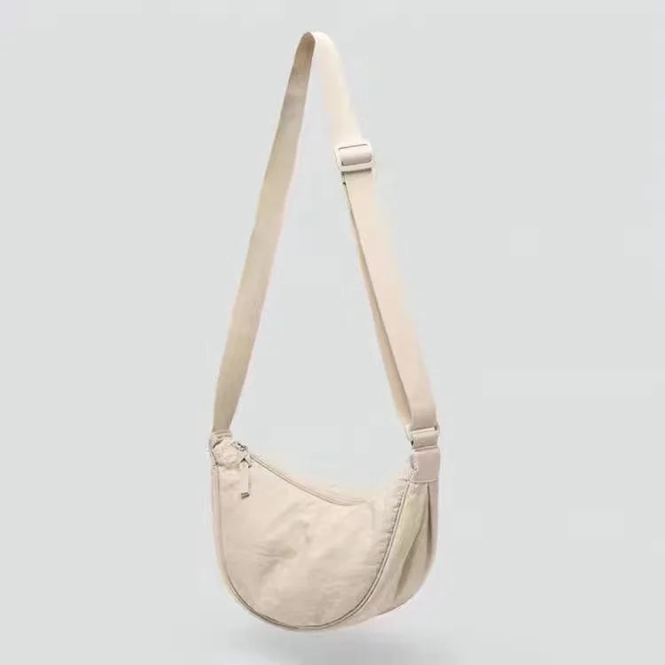 Women's Half Moon Messenger Bag Crossbody Chest Bag Nylon Shoulder Handbag