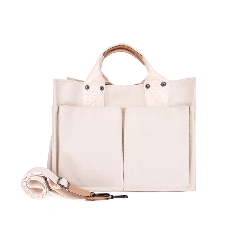 Large Canvas Handbag Vintage Tote Bag Female Portable Business Briefcase