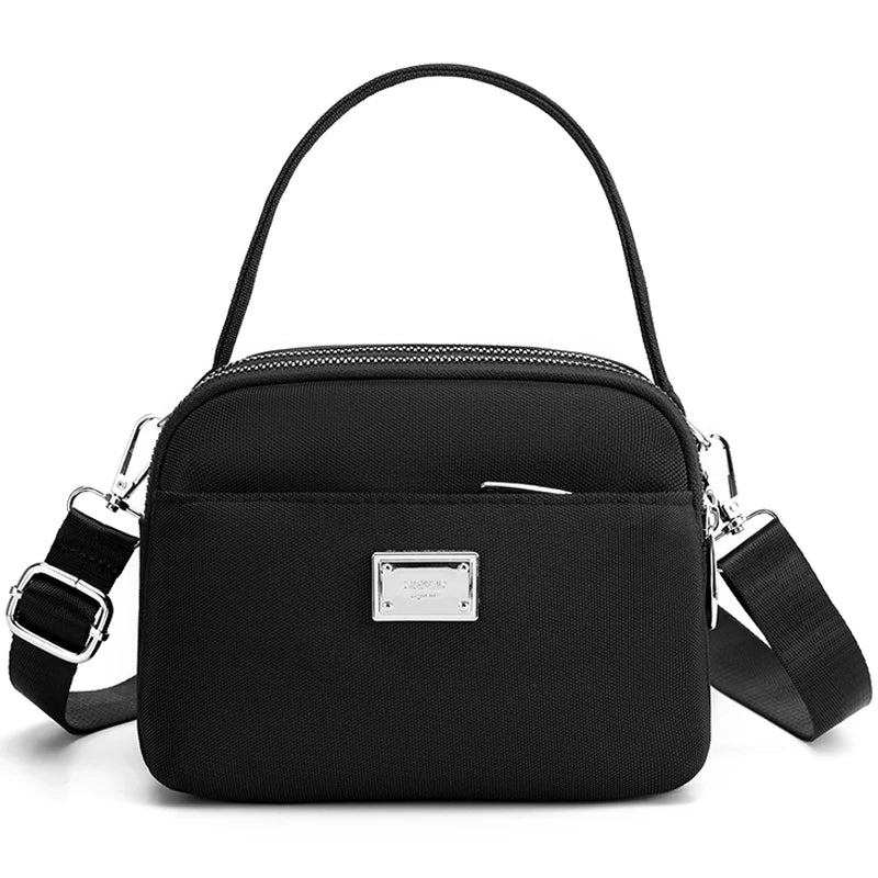 Solid Series Small Satchel Lightweight Soft Nylon Waterproof Fabric Handbags Wom