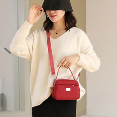Solid Series Small Satchel Lightweight Soft Nylon Waterproof Fabric Handbags Wom
