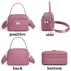 Solid Series Small Satchel Lightweight Soft Nylon Waterproof Fabric Handbags Wom