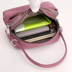 Solid Series Small Satchel Lightweight Soft Nylon Waterproof Fabric Handbags Wom