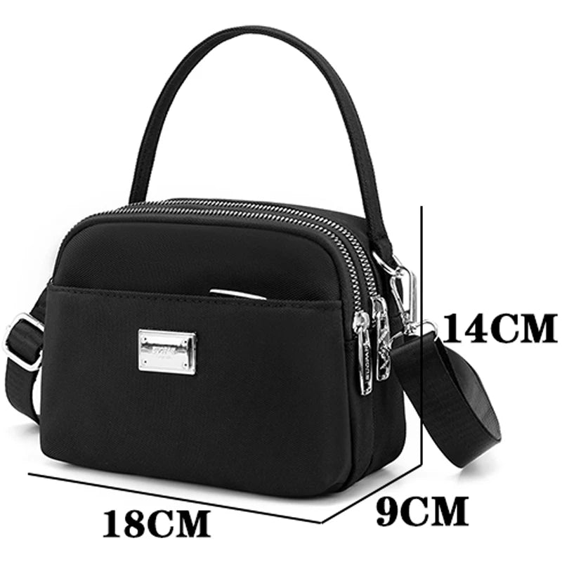 Solid Series Small Satchel Lightweight Soft Nylon Waterproof Fabric Handbags Wom