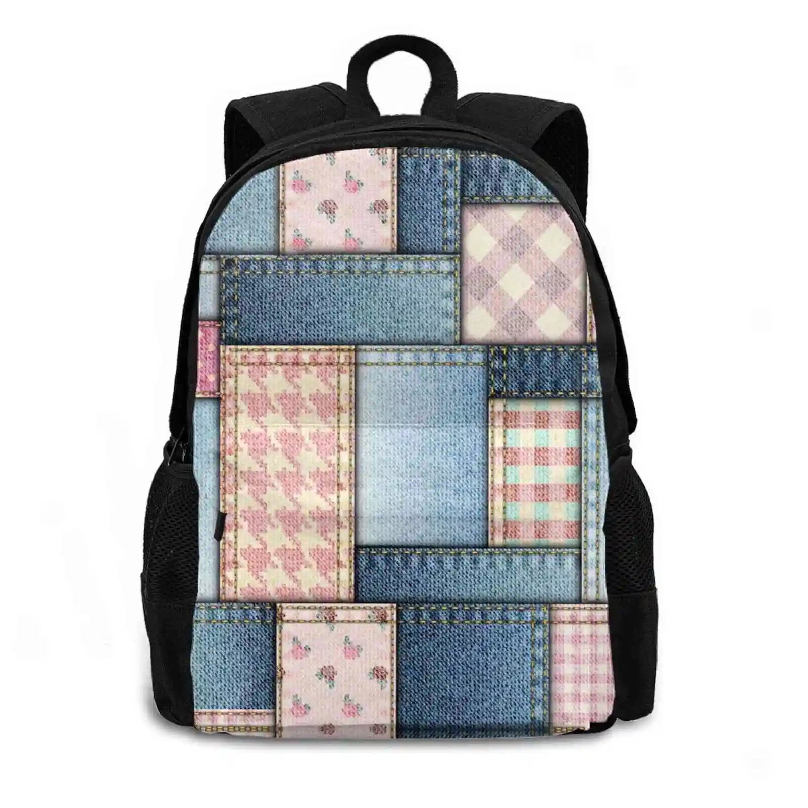 Stripes Lines Jeans Backpack For Men Women Girls
