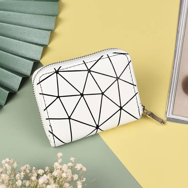 Women's Leather Diamond Wallet with Wrist Strap