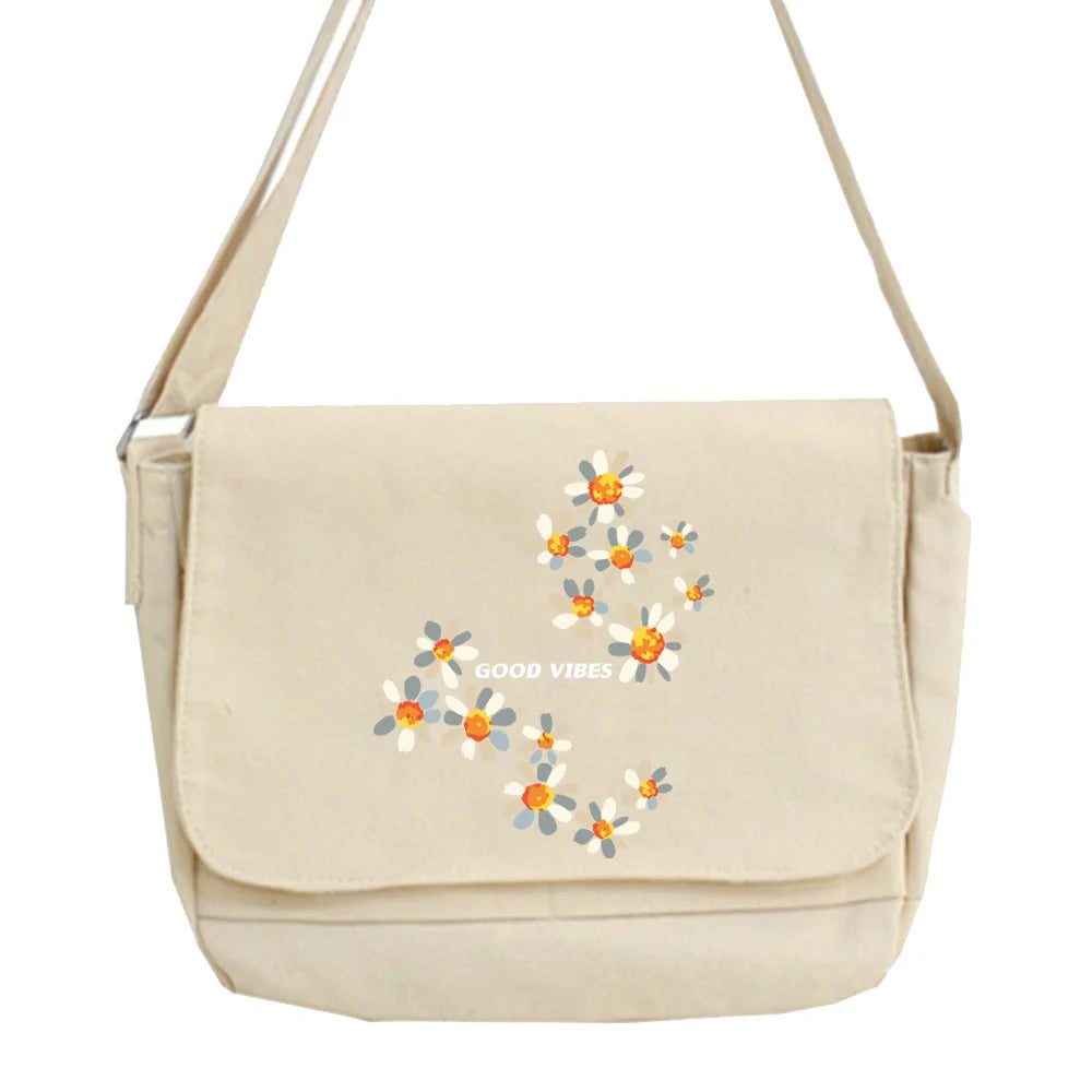 Daisy Printed Messenger Bag for Women
