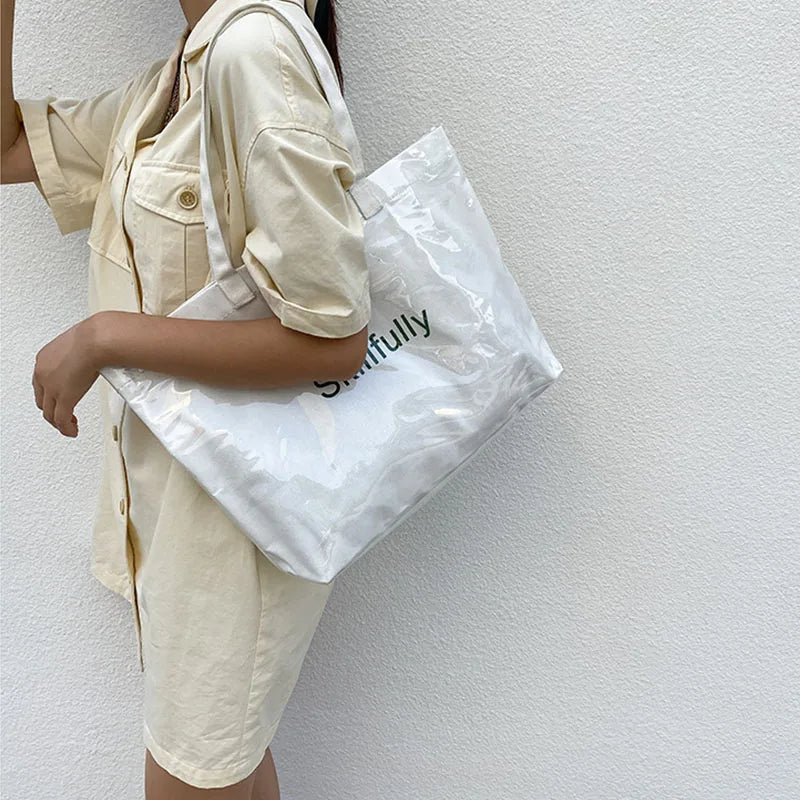 Nylon Transparent Large Capacity Women's Bag Waterproof Shoulder Bag