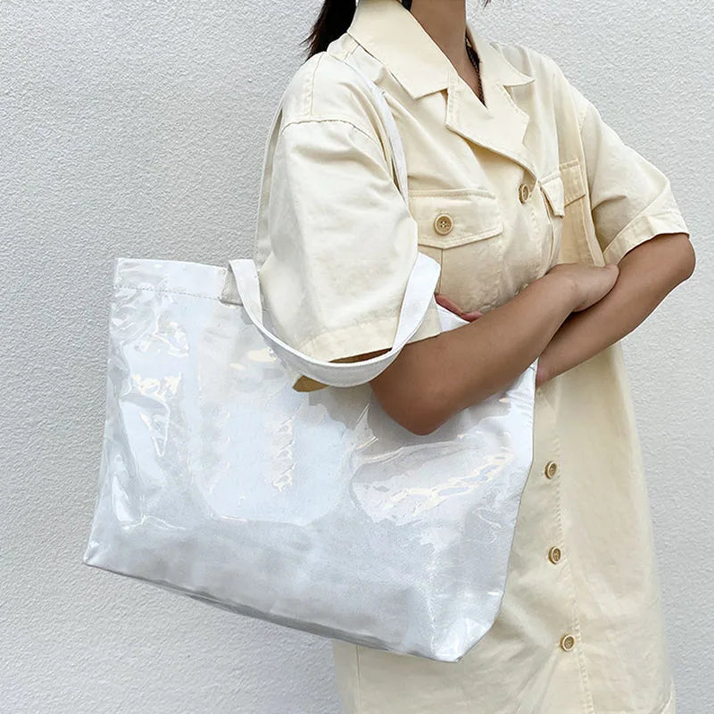 Nylon Transparent Large Capacity Women's Bag Waterproof Shoulder Bag
