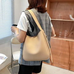 PU Leather Bucket Crossbody Bags for Women Solid Shoulder Handbags