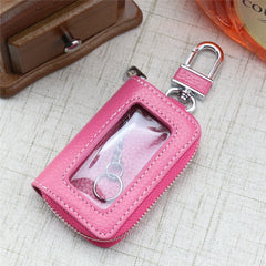 Portable Zipper Car Key Holder Case with Transparent Window