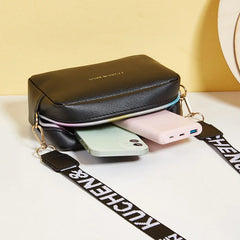 Small Shoulder Bag Women Pu Leather Wide Strap Crossbody Phone Purse Handbag