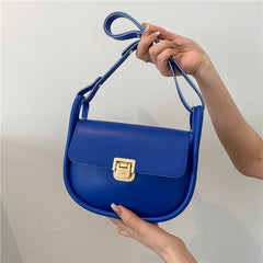Vintage Leather Crossbody Saddle Bag for Women
