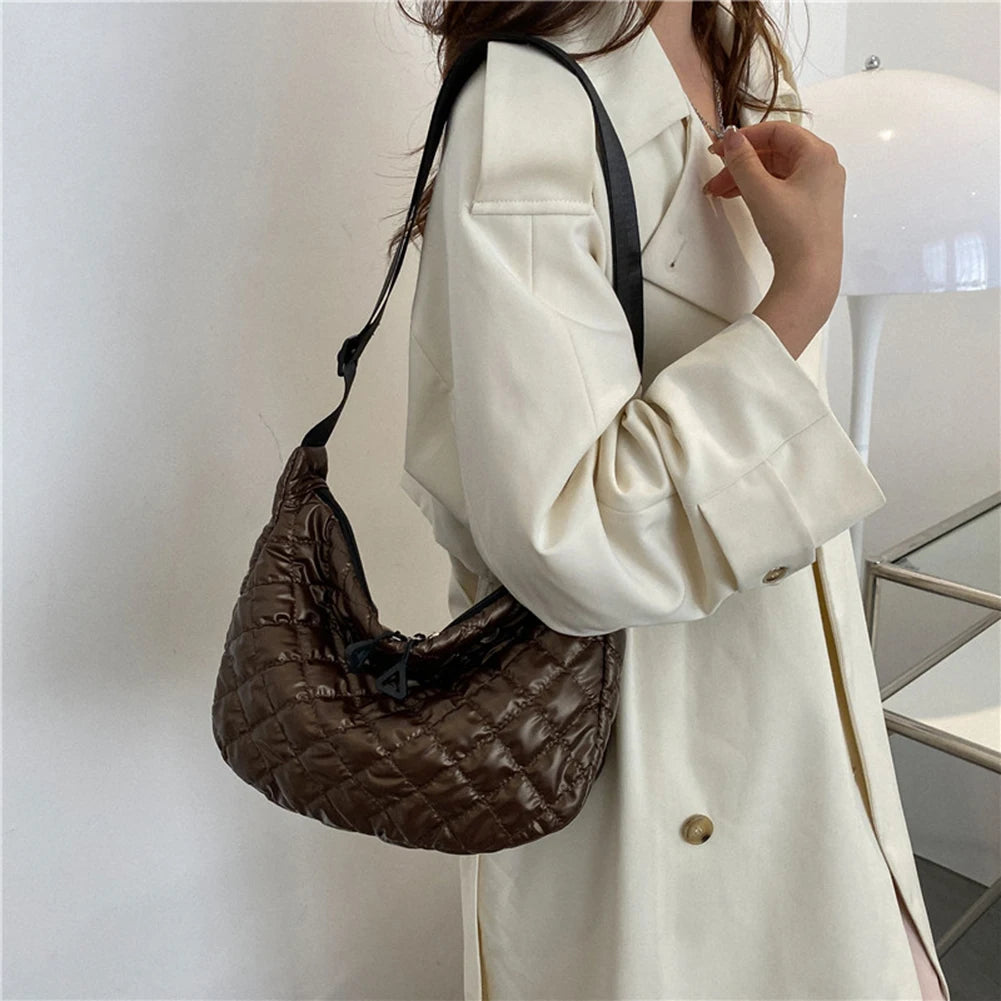 Quilted Top-handle Bag Rhombus Pattern Shopper Bag for Women