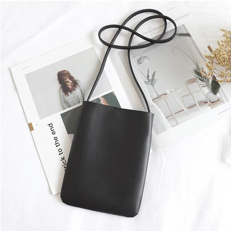 Soft PU Leather Handbags Women Shoulder Bags Lady Thin Satchel
