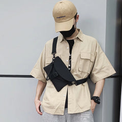 Small Nylon Crossbody Bag Lady Chain Messenger Handbag for Women