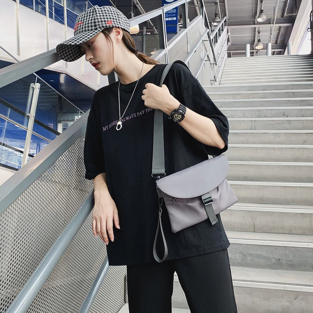 Small Nylon Crossbody Bag Lady Chain Messenger Handbag for Women