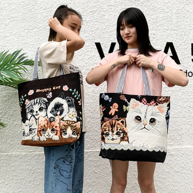 Ethnic Style Shoulder Bag Malay Thai Student Bag Canvas Embroidery