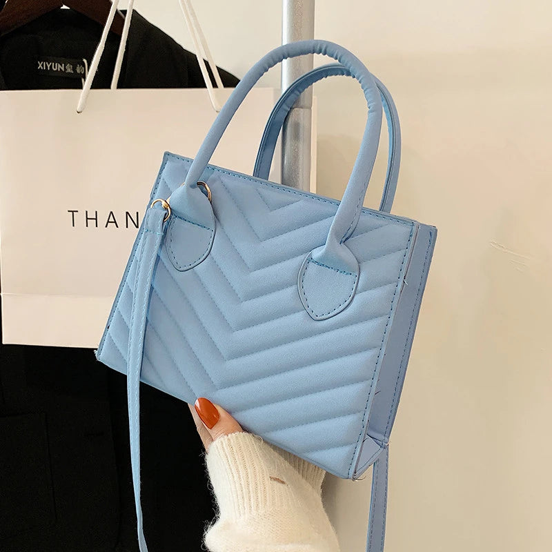 Single Strap PU Leather Women Crossbody Handbag Solid Shoulder Bag