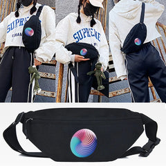 Six Flowers Print Waist Bag Unisex Tote Chest Phone Pouch Pocket