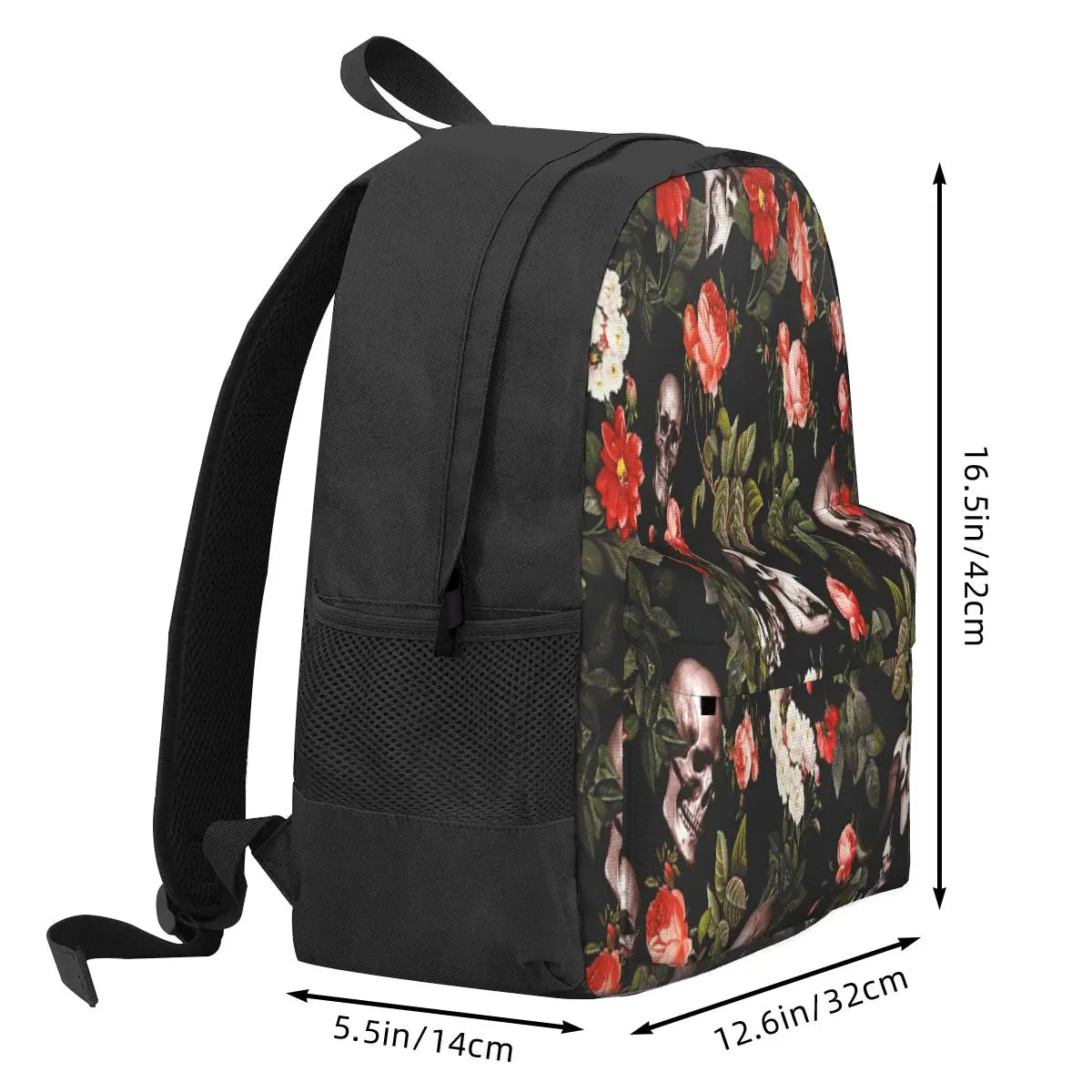 Skull And Floral Pattern Backpacks Men's Backpacks Bags For Women
