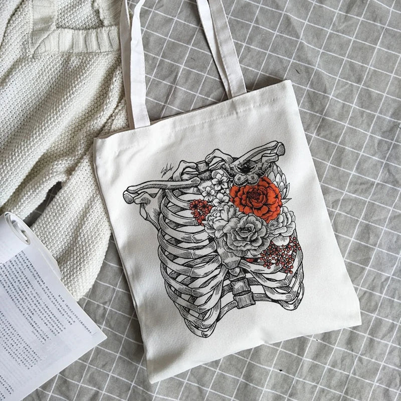 Skull Hip Hop Gothic Shopper Bag Street Canvas Shoulder Bag