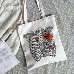 Skull Hip Hop Gothic Shopper Bag Street Canvas Shoulder Bag