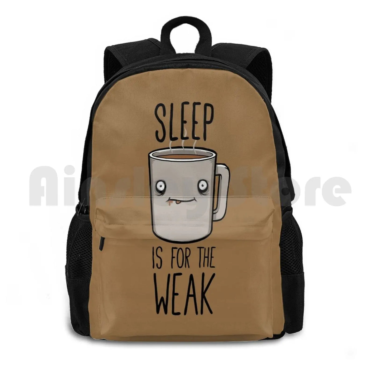 Funny Outdoor Hiking Backpack Waterproof Camping Travel Coffee Joke