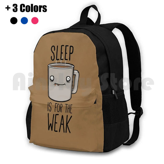 Funny Outdoor Hiking Backpack Waterproof Camping Travel Coffee Joke