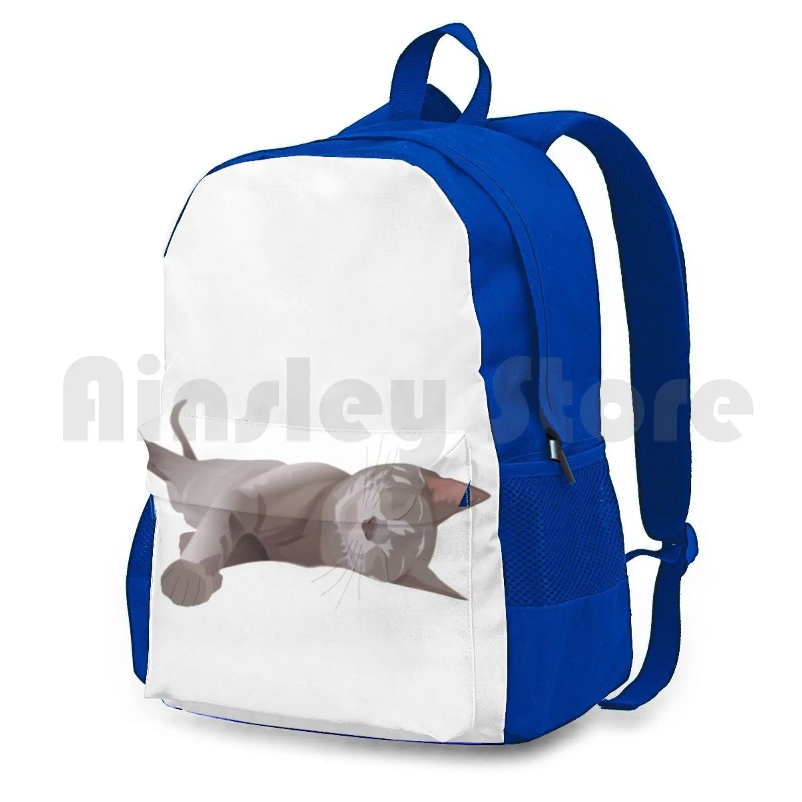 Sleepy Cat Outdoor Hiking Backpack Waterproof Camping Travel Lazy Cat