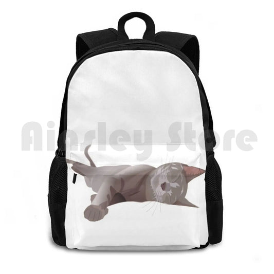Sleepy Cat Outdoor Hiking Backpack Waterproof Camping Travel Lazy Cat