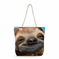 Sloth Print Shopper Bags Portable Casual Handbags Office Reusable Shoulder Bag