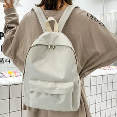 Small Backpack For School Teenagers Girls Nylon Women Backpack Bookbag Solid