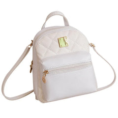 Small Backpack Women Shoulder Bags Diamond Grids PU Leather Bag
