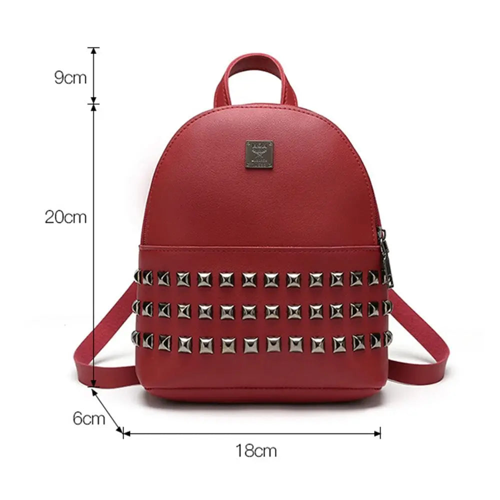 Small Backpack Women's Shoulder Bags PU Leather Bag School Bags