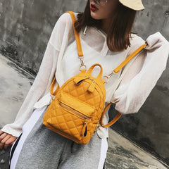 Small PU Leather Backpack Portable Women Bag