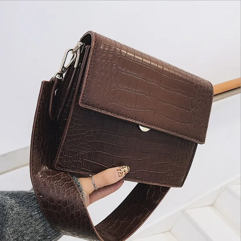 Wide Band Western Stone Pattern Shoulder Bag