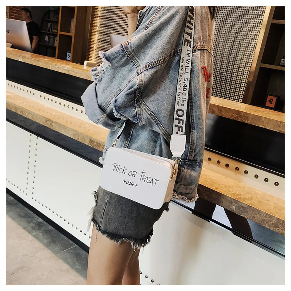 Small Bag Women's Broadband One Shoulder Messenger Bag Joker Small Square Bag