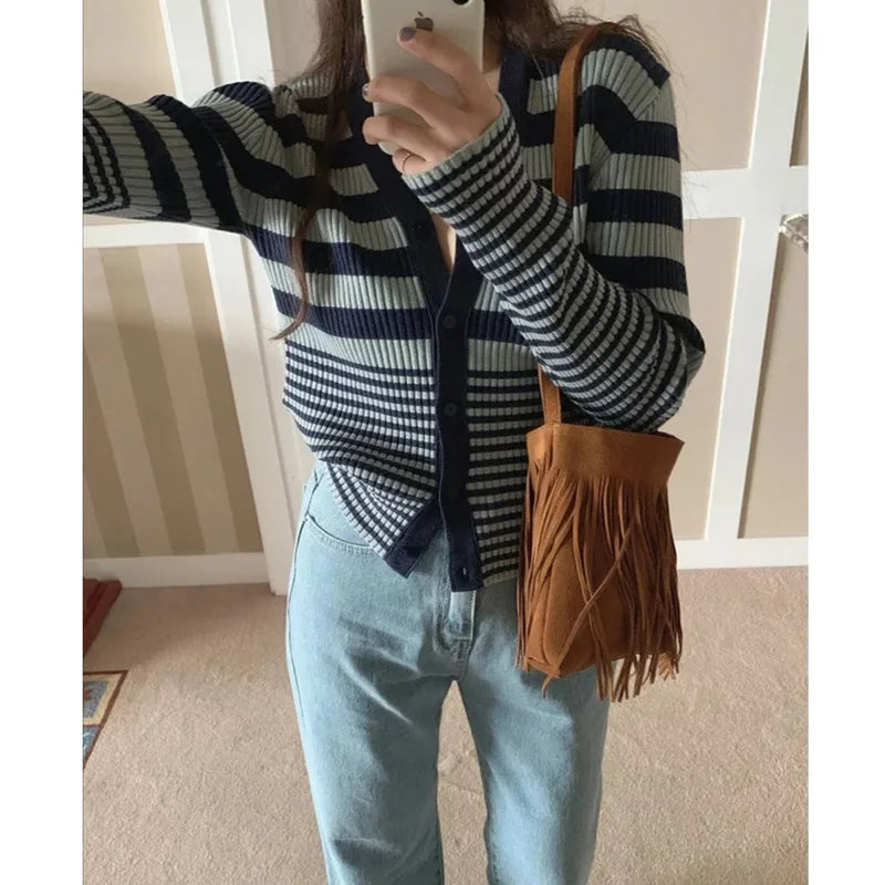 Bohemian Fringe Tassel Bag Vintage PU Leather Purse Women's Crossbody Messenger